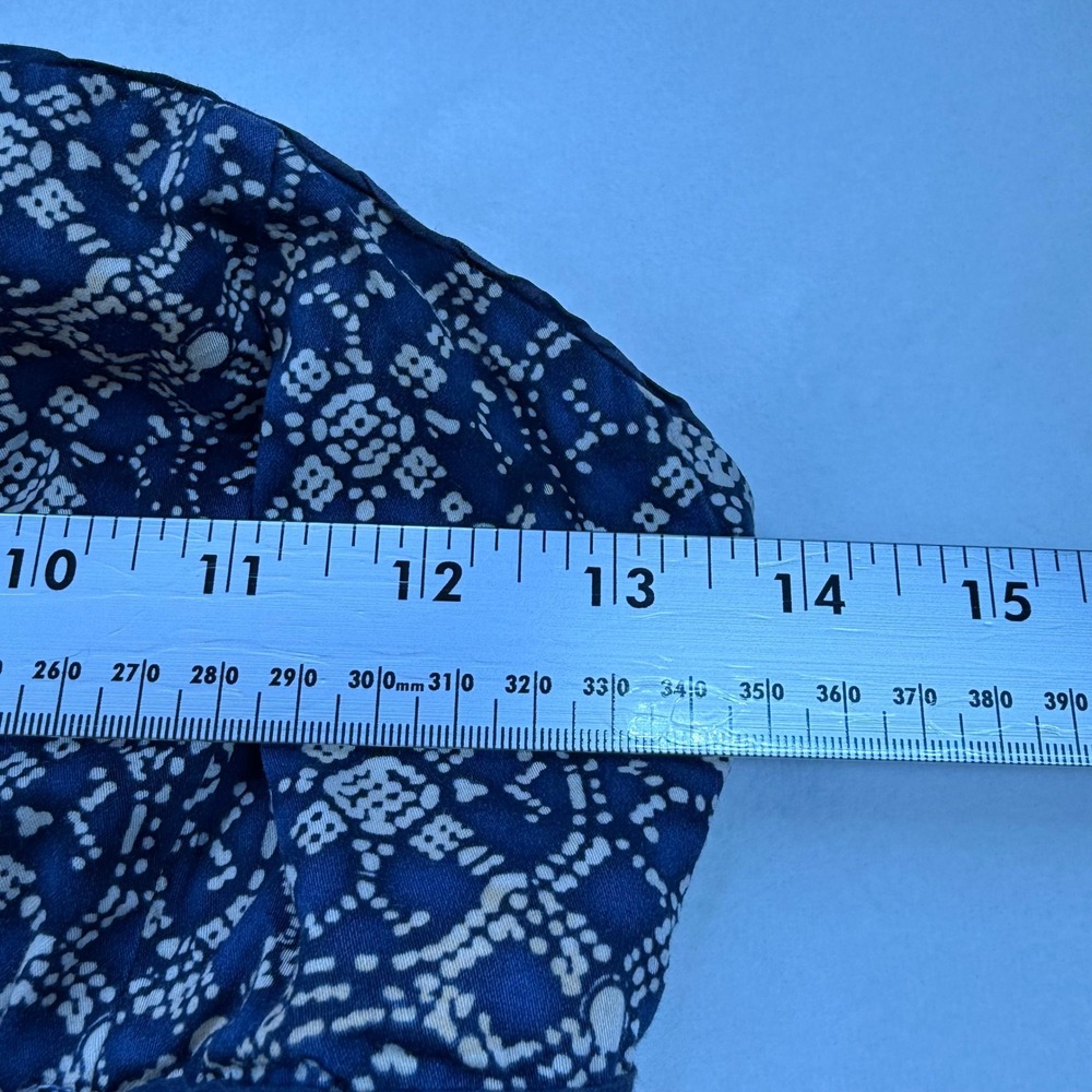Anthropologie Maeve Halter Midi Dress Blue White Tie Dye Diamond Mixed Print - Picture 9 of 16